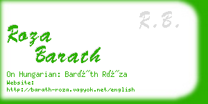 roza barath business card